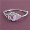 American Diamond Openable kada with Rhodium Plating