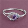 American Diamond Openable kada with Rhodium Plating