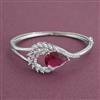 American Diamond Openable kada with Rhodium Plating