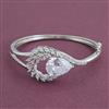 American Diamond Openable kada with Rhodium Plating
