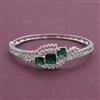 American Diamond Openable kada with Rhodium Plating