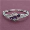 American Diamond Openable kada with Rhodium Plating
