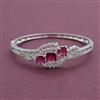 American Diamond Openable kada with Rhodium Plating