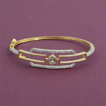 American Diamond Openable kada with Rhodium Plating 2 Tone Plating