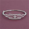 American Diamond Openable kada with Rhodium Plating 2 Tone Plating
