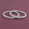 American Diamond 2 Pc Classic Bangles with Rhodium Plating