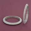 American Diamond 2 Pc Classic Bangles with Rhodium Plating