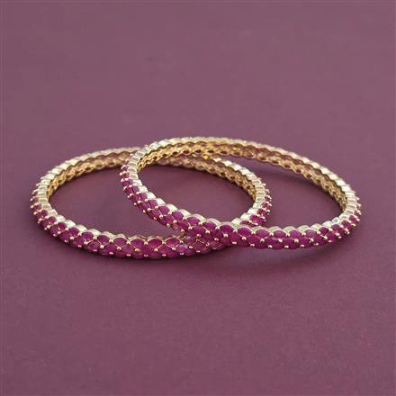 American Diamond Classic Bangles With Gold Plating