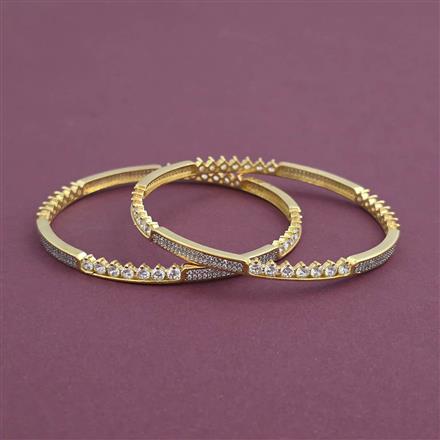 American Diamond Classic Bangles With 2 Tone Plating