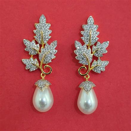 American Diamond Classic Earring with Rhodium Plating 2 Tone Plating Mehndi Plating