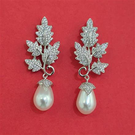 American Diamond Classic Earring with Rhodium Plating 2 Tone Plating Mehndi Plating