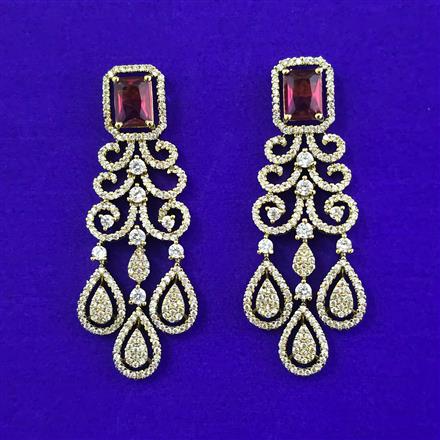American Diamond Classic Earring with Mehndi Plating