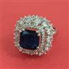 American Diamond Adjustable Ring with Rhodium Plating