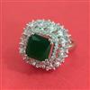 American Diamond Adjustable Ring with Rhodium Plating