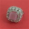 American Diamond Adjustable Ring with Rhodium Plating