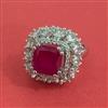American Diamond Adjustable Ring with Rhodium Plating