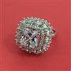 American Diamond Adjustable Ring with Rhodium Plating