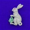American Diamond Classic Brooch with Rhodium Plating