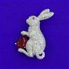 American Diamond Classic Brooch with Rhodium Plating