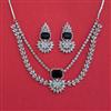 American Diamond Classic Necklace with Rhodium Plating