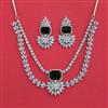 American Diamond Classic Necklace with Rhodium Plating