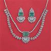 American Diamond Classic Necklace with Rhodium Plating