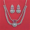 American Diamond Classic Necklace with Rhodium Plating