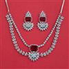 American Diamond Classic Necklace with Rhodium Plating
