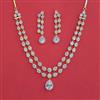 American Diamond Classic Necklace with Rhodium Plating 2 Tone Plating