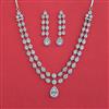 American Diamond Classic Necklace with Rhodium Plating 2 Tone Plating