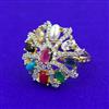 American Diamond Adjustable Ring with 2 Tone Plating