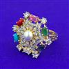 American Diamond Adjustable Ring with 2 Tone Plating
