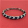 American Diamond Openable kada with Black Plating