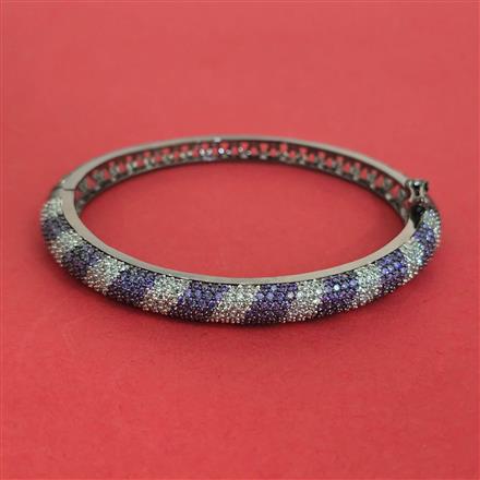 American Diamond Openable kada with Black Plating
