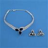 American Diamond Choker Necklace with Rhodium Plating