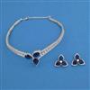 American Diamond Choker Necklace with Rhodium Plating