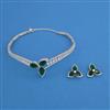American Diamond Choker Necklace with Rhodium Plating