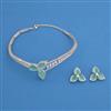 American Diamond Choker Necklace with Rhodium Plating