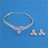 American Diamond Choker Necklace with Rhodium Plating
