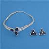 American Diamond Choker Necklace with Rhodium Plating