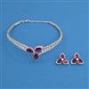 American Diamond Choker Necklace with Rhodium Plating