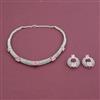 American Diamond Classic Necklace with Rhodium Plating