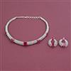 American Diamond Classic Necklace with Rhodium Plating