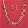 American Diamond Classic Necklace with Rhodium Plating 2 Tone Plating