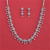 American Diamond Classic Necklace with Rhodium Plating 2 Tone Plating