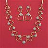 American Diamond Classic Necklace with Rhodium Plating 2 Tone Plating