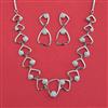 American Diamond Classic Necklace with Rhodium Plating 2 Tone Plating