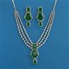 American Diamond Classic Necklace with Rhodium Plating