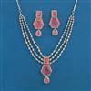 American Diamond Classic Necklace with Rhodium Plating