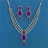 American Diamond Classic Necklace with Rhodium Plating